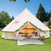 Inflatable Camping Tent, 4-Season Family Air House Tent with Pump for 6 to 8 Person, Quick Setup, Waterproof and Windproof Blow Up Air Tent, Outdoor Inflatable 900D Oxford Large Cabin Tent