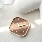 Solid Mini Table Clock in Walnuts Finish Silents Bedsides Clock for Bedroom