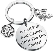 [ENSIANTH] Dungeon Master Keychain D20 Dice Keychain D&D Players Gift DND Inspired Gift DM RPG Gift Dragon Lover Gift