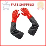 Haiou Pond Gloves, Long Arm Waterproof Gloves,Long Rubber Gloves for Men and Wom