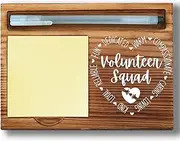 Volunteer Squad Sticky Note Holder, Volunteer Appreciation Gifts, Thank You Gifts for Community Helpers, Wooden Sticky Note Pad Holder, Desk Accessories for Volunteer Teams WPP91