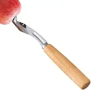 Pear Corer - Pear Pitter Stainless Tool - Multifunctional Manual Fruit Corer with Anti-Slip Wood Handle for Quick Cooking Salad Prep Juicing Canning