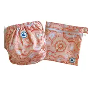 Reusable Swim Nappy & Mini Wet Bag Combo ~ Community Connected to Land