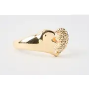 Mens Iced Broken Heart Ring In Gold