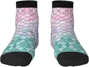 [JBYJBX] Mermaid Red Purple Print Adult Socks Womens Mens Workout Thermal Cozy All-Season Gift Holiday Articles Use