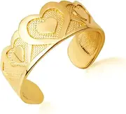 [Claddagh Gold] 10K and 14K Gold Bold Heart Toe Ring Available in Yellow and Sterling Silver