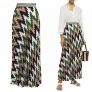 M MISSONI Chevron Zig Zag Long Maxi Skirt in Antique Rose Size IT 42 / US 6