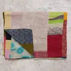 Recycled Cotton Patchwork Quilt Bedspread Twin Handmade Kantha Coverlet Throw