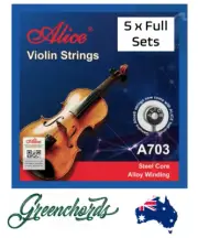 5 pack of Alice A703 Full Set Violin Strings (E-A-D-G) Student Grade