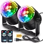 t2-Pack Sound Activated Disco Ball Christmas Party Lights with Remote Control...