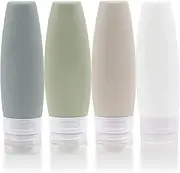 Multicolor 4-Piece Silicone Travel Bottles Set with TSA Approved EVA Bag - Leak Proof, Squeezable, and Portable Toiletry Containers for Seamless Traveling (3oz/90ml)