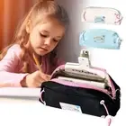 Large Capacity Pencil Case Canvas Drawstring Pen Pouch Student Supplies
