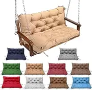 Porch Swing Cushions, Swing Cushions for Outdoor Furniture, Non-Slip and Easy-to-Clean Replacement Cushions for Outdoor Swing, Available for 2-3 Persons (60×40,Khaki)
