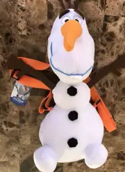 Disney Frozen Olaf 17" Plush Backpack Shoulder Straps small pocket on back NWT