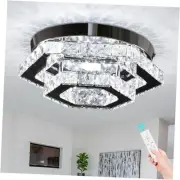 Modern Chandelier Crystal Flush Mount Ceiling Light LED Pendant Lamp Dimmable