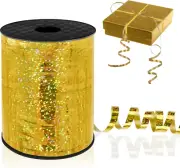 Gold Curling Ribbon, 500 Yards Curling Ribbon for Gift Wrapping 1/5 Inch Balloon