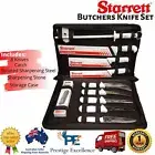 Starrett Professional Butchers Knife Sharpener Kitchen Chef Steel Knives 11 Pcs