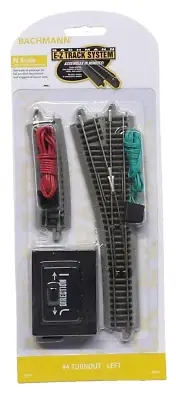 N Scale Bachmann 44863 Remote #4 Turnout Left Hand Nickel Silver E-Z Track