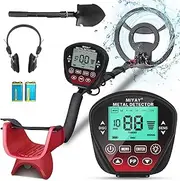 [MIYAY] Professional Metal Detector for Adults Waterproof, Gold Metales Detectors Lightweight with LCD Display, Pinpoint & Disc & Notch & All Metal 5 Modes, Set of Metal Detector, Battery Included