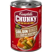 Campbell’s Chunky Soup Sirloin Burger With Country Vegetable Beef Soup 16.3 O...