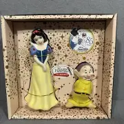 New Disney Anniversary Salt & Pepper Shaker Set Snow White Dopey Collectibles