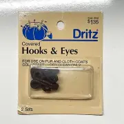 Dritz 767 Covered Hook & Eye Closures, Brown 2-Count