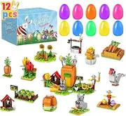 Generic 12Pcs Prefilled Easter Eggs Easter Basket Stuffers with Building Blocks Filled Easter Egg Gift Easter Egg Fillers for 6-10 Years Old