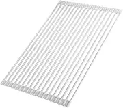 EZONEDEAL Roll Up Dish Drying Rack - Kitchen Over The Sink Dish Drainer Sink Rack with Non-Slip Silicone - Dishwasher Safe, Easy to Clean and Store (52cm x 33cm)