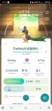 Shiny Galarian Farfetch'd Pokemon Trade Go