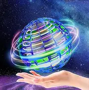 Flying Ball Toys- 2021 Upgraded, Built-in RGB Lights Spinner 360° Rotating,Spinning UFO Safe for Kids Adults Magic Flying Toys Outdoor Indoor,Globe Shape Magic Controller Mini Drone Flying Toy (Blue)