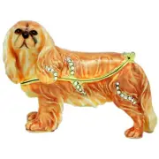 Cavalier King Charles Spaniel Trinket Box Figurine Ruby