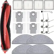DianSung Replacement Part for Roborock Q10 S5 / Q10 S5+ Vacuum Cleaner,1 Roller Brush + 4 Mop Pad + 4 Dust Bag + 6 Side Brushes + 4 Filter