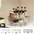 Plastic Vanity Turntable Storage Rack Rotating Spice Shelf for Household