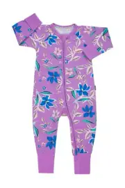 Bonds Baby Long Sleeve Zip Zippy Wondersuit Romper size 3 Colour Purple
