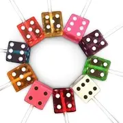 Dice Suckers - 12 Assorted, Oversized Dice Lollipops, Individually Wrapped Dice Candy for Casino or Bunco Themed Parties and Events