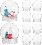 Clear Plastic Snow Globe: 10 Pcs DIY Christmas Snow Globes - 2.7 Inch with Screw Off Cap - for DIY Crafts Plant Flower Moss Landscape