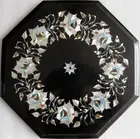 30" Octagon Black Marble Inlay Table Console Bar Cafeteria Furniture Home Decors