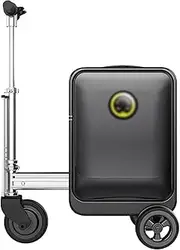 [sdneNest] 20-inch Smart Luggage, Retractable Electric Luggage for Riding, Smart Travel Boarding Case, External Interface, Password Lock, Black (Black)