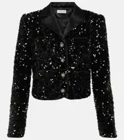 [Self-Portrait] Self-Portrait Sequined cropped jacket AU 4 black