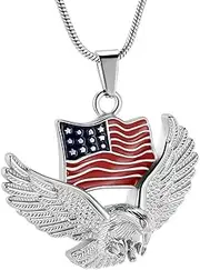 [DOTUIARG] Eagle Cremation Jewelry For Ashes Women Men Keepsake Pendant Human Memorial Urn Necklace