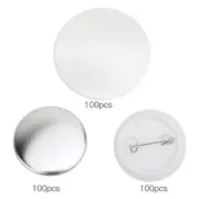 100 Sets 37mm Badge Pin Button Parts Badge Making Supplies DIY Crafts Materials