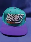Vintage Charlotte Hornets AJD Hat Green Spellout Logo Snapback Cap New