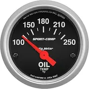Autometer 2-1/16" Oil Temperature, 100-250 ｡F, Air-Core, Sport-Comp (3347)