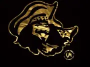 Captain Morgan vintage black gold foil headshot women's juniors shirt L - NEW