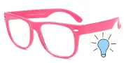 KIDS BLUE LIGHT GLASSES PINK ANTI BLUE RAY CLEAR LENS GAMING COMPUTER W/TESTER