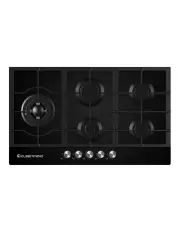 [Kleenmaid] 5 Burner Gas on Black Krystal Glass Cooktop with Wok Burner 90cm GCTK9012
