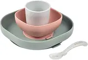 BEABA Silicone Suction Meal Set, Eucalyptus