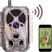 WiFi Game Trail Camera & Wildlife Hunting Security Camera 32MP Picture 1296P Video Wireless Deer Cam with Motion Activated Night Vision 100ft Black Flash Infrared 0.1s Trigger Speed IP66 Waterproof