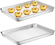 Cookie Sheets for Baking, 2pcs 44x31x2.5cm Stainless Steel Baking Sheet, Sheet Pan, Rust-Proof & Safe Oven Tray for Roasting