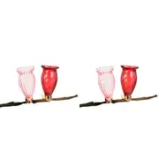 4pc Urban Products Decorative Kinkora Flower Clip Vases Clear Home Decor Light